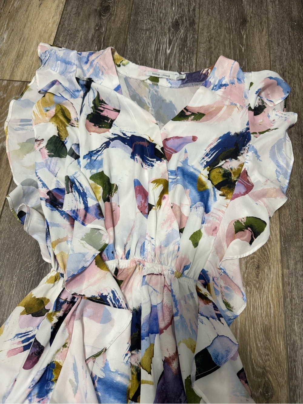 bishop + young White Multi-Color Ruffle Romper - Picture 2 of 3